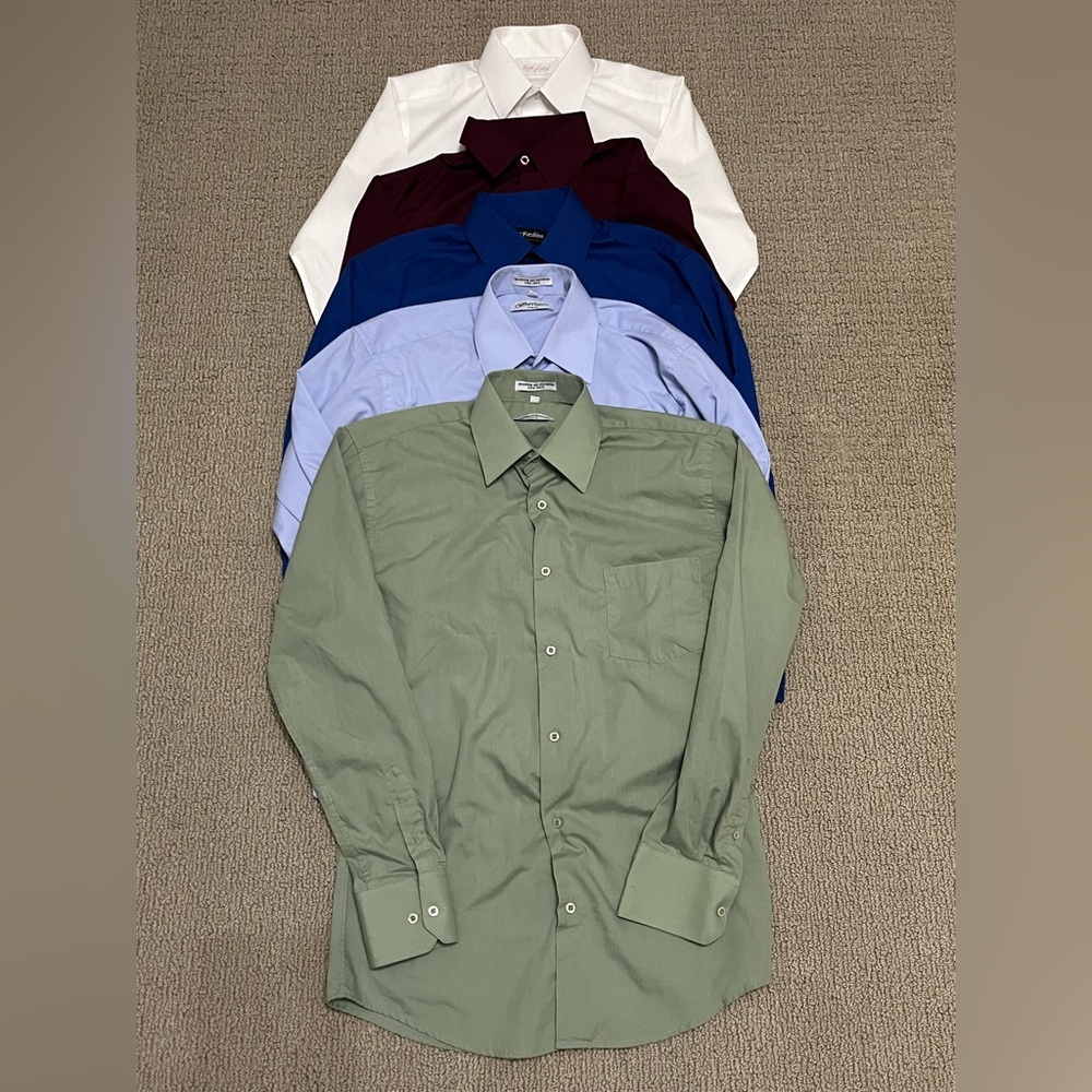 Six Long Sleeve Men’s Dress Shirts Sz 14-14 1/2 32/33